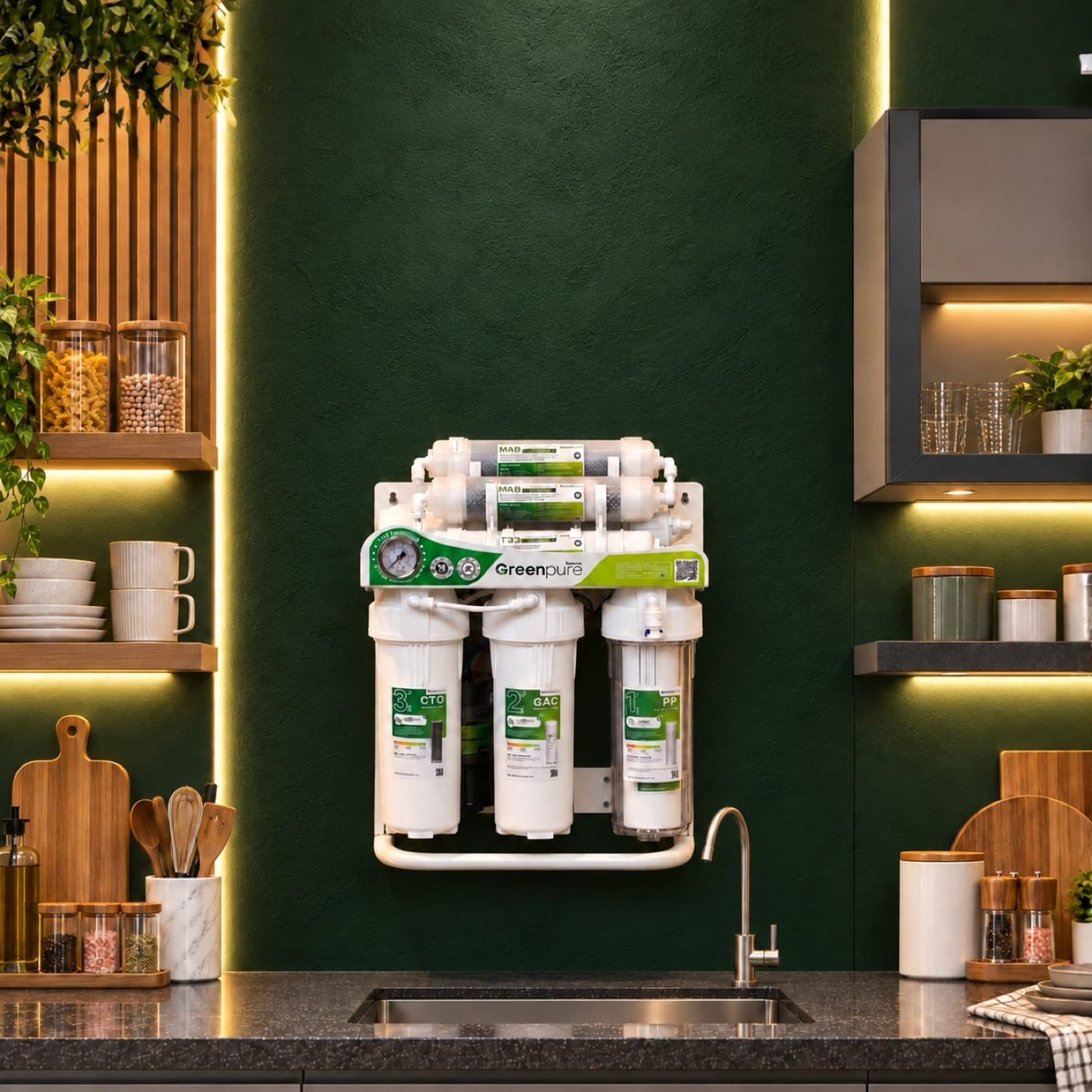 রান্নাঘরের দেয়ালে Greenpure Koreana